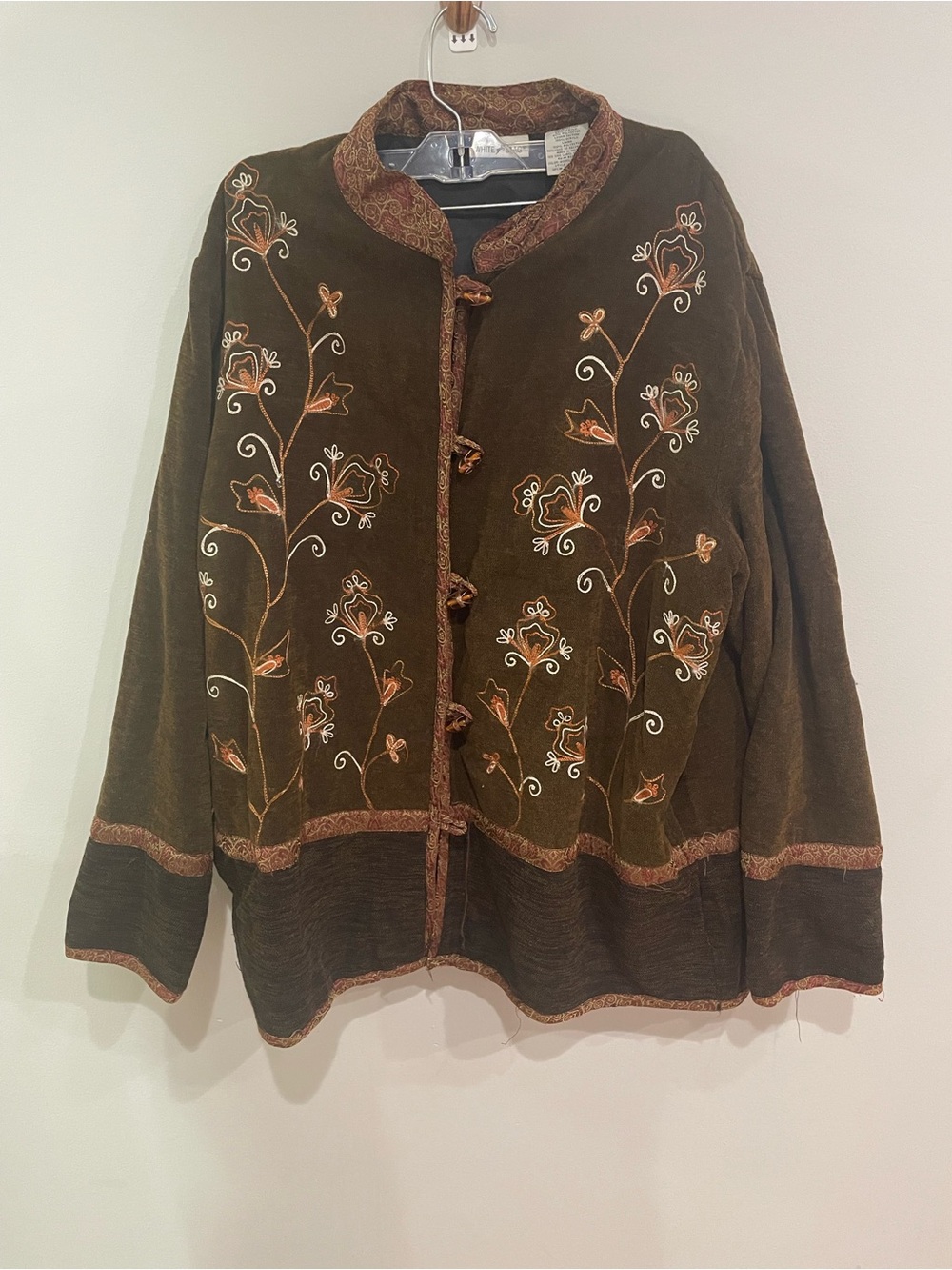 White Stag Women's XL Brown Quilted Full Zip Snap Coat Pockets Pristine